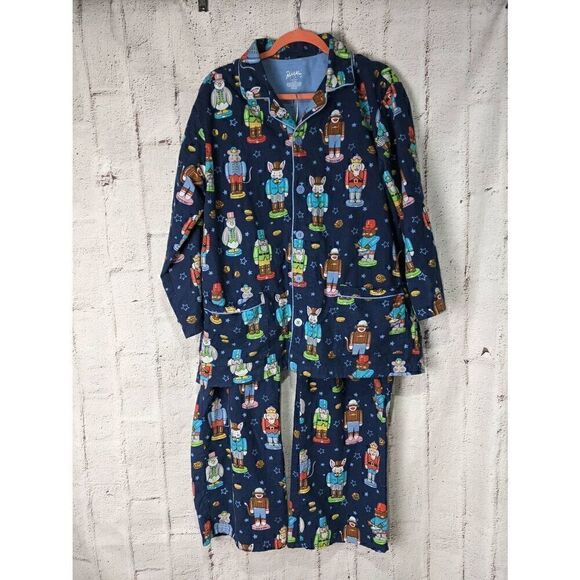 Nick & Nora  Pajamas Christmas Animals Nutcracker Penguin Bear Monkey Men's Size - Picture 1 of 16